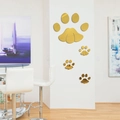 Golden elephant paw acrylic mirror wall stickers with reflective surface for home decor - Cute Paw Print [Gold]