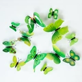 Set di 12 adesivi murali farfalle 3D verdi con texture realistiche per decorazioni casa - Verde