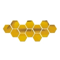 DIY hexagonal acrylic wall sticker set with luxury gold mirror finish for home decor - Large-10cm / Gold