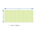 Detail showing 336 fluorescent dot stickers on a 20x8.8cm sheet with 0.5cm diameter dots - Glow Dot Style (3649)