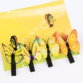 Set mit 4 lebendigen künstlichen Schmetterlings-Haarspangen mit bunten Mustern - 4.5CM / Gelb