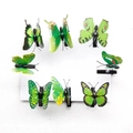 Set aus 8 realistischen grünen Schmetterlings-Haarklammern mit bionischer Textur - 4.5CM / Grün