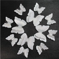 3D butterfly wall decor with double-layer white wings and silver glitter accents - Colorful Double Layer-White / Magnet and Adhesive