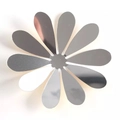 3D mirror sunflower wall stickers in silver finish featuring twelve petal sunburst design - Sunflower / Silver