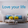 Detailansicht von Love your life 3D-Spiegel-Wandtattoos in Blau für Wohnzimmer-Dekor - S / Blau