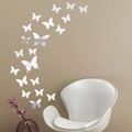 Stickers muraux papillon miroir 3D en acrylique pour décoration salon moderne - Argenté