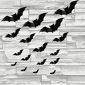3D Halloween bat wall stickers 16pcs set made of black PVC for festive wall decoration - 16 Bats