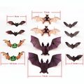 3D Halloween Deko-Fledermaus-Stickerset mit Kürbis-Designs in diversen Größen - Grüner Kürbis Fledermaus