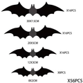 56-piece black 3D bat wall sticker set in 4 sizes for Halloween decoration - 56 Large Bats