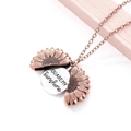 Fashionable sunflower locket necklace with You Are My Sunshine engraved pendant - Sunflower Locket Necklace (10184)