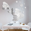 Stickers muraux modernes miroir carpe koi en acrylique argenté pour décoration salon - Ensemble Miroir Koi (JM1002)