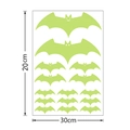 Lichtgevende Halloween vleermuis muurstickers in diverse maten op een vel van 30x20cm - Lichtgevende Vleermuis (YG2002)