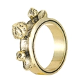 Vintage golden metal ring with unique spherical textures and a polished inner surface - Ring / Ancient Bronze Thunder Ring