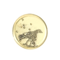 Black Myth Wukong golden sun bird badge featuring a vintage brass circular design - Brooch Badge / Ancient Gold Jinwu Badge