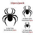 Detail of 3D spider wall stickers in various sizes for Halloween decoration set - 12 Spiders