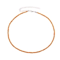 Bohemian style choker featuring orange beads with a silver adjustable metal chain - Silver Clasp Simple Style (11649)