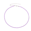 Ethnic style short choker with purple seed beads and adjustable silver lobster clasp - Silver Clasp Simple Style (11650)