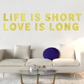 3D Acryl Spiegel Wandtattoo mit Spruch Life Is Short Love Is Long für das Wohnzimmer - Buchstabe A / Gold