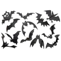 Set de 12 pegatinas de pared de murciélagos en acrílico espejo negro para Halloween - Murciélago (JM501) / Rojo