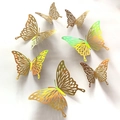 Adesivi murali farfalla 3D traforati in oro cangiante per decorazioni per interni - Modello D Oro Laser
