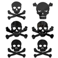 Skull mirror wall stickers and black textured decals for Halloween party home decor - Black
