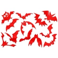Set di 12 adesivi da parete a forma di pipistrello in acrilico rosso specchiato per Halloween - Stile Pipistrello Specchio Rosso (JM501)