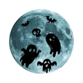 Leuchtender Halloween Wandaufkleber mit Mond, Fledermäusen und Geistern für Kinderzimmer - Halloween Geist / 15cm