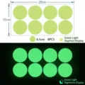 Set of 8 green glow-in-the-dark circle wall stickers with 4.5cm diameter for kids room - YG207 / Round Dot (YG207) / 8pcs (4.5cm)