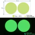 Luminous wall dots 2-piece set in green, showing daytime look and glowing night effect - YG208 / Round Dot (YG208) / 2pcs (9cm)