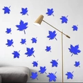 Pegatinas de pared espejo acrílico hoja de arce azul para decoración 3D de hogar - Azul