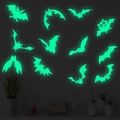 Leuchtende Halloween Fledermaus Wandaufkleber mit grünem fluoreszierendem Effekt - Grün