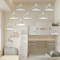 Lot de 12 stickers muraux miroir acrylique couronne pour déco de chambre - Argenté