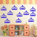 Lot de 12 stickers muraux miroir couronne bleu roi pour déco chambre enfant - Bleu