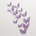 3D lila Schmetterlinge aus Perlmuttpapier mit Laserschnitt-Design für die Wanddeko - Helllila