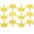 Lot de 12 autocollants muraux miroirs en acrylique doré en forme de couronne - Doré