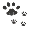 Pegatinas de pared con huellas de animales negras en acrílico decorativas set de 4 - Negro