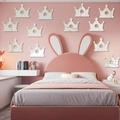 Pegatinas de espejo de pared en forma de corona en blanco y mármol para cuarto infantil - Plateado