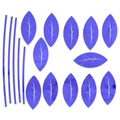 Adesivi murali a specchio in acrilico blu con motivi a foglie per decorazioni - Blu
