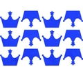 Stickers muraux couronne en miroir acrylique bleu en lot de 12 pour chambre d'enfant - Bleu