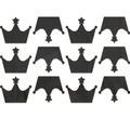 Lot de 12 autocollants muraux miroir couronne noire pour déco chambre d'enfant - Noir