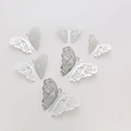Adesivi murali farfalla 3D traforati tagliati al laser bianco perlato per decoro - Stile F / Argento