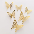 Adesivi murali a farfalla 3D metallizzati in oro lucido per decorazioni domestiche - Stile G / Oro