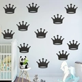 Stickers muraux couronne noir mat pour décoration de chambre d'enfant et chambre - Parure Motif Couronne / Noir