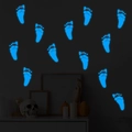 Adesivi murali impronte blu luminose per decorazioni Halloween in camera - Orme Luminose Blu(YG508)