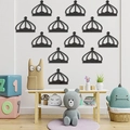 Lot de 11 stickers muraux couronne noirs en acrylique pour décoration chambre enfant - Noir