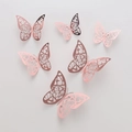 3D hollow butterfly wall stickers in rose gold and pink for home decoration - Style I / Rose Gold
