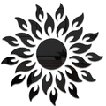 Detail of sunburst mirror wall stickers showing high-gloss black acrylic reflection quality - Black