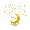 Pegatinas de pared de espejo acrílico dorado con luna y estrellas para decoración hogar - Dorado