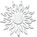 Adesivi murali a specchio in acrilico girasole creativo per decorazione parete soggiorno - Argento