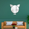 Wandsticker-Set aus Acrylglas in Katzenform für Wohnzimmer und Kinderzimmer-Dekor - Silber